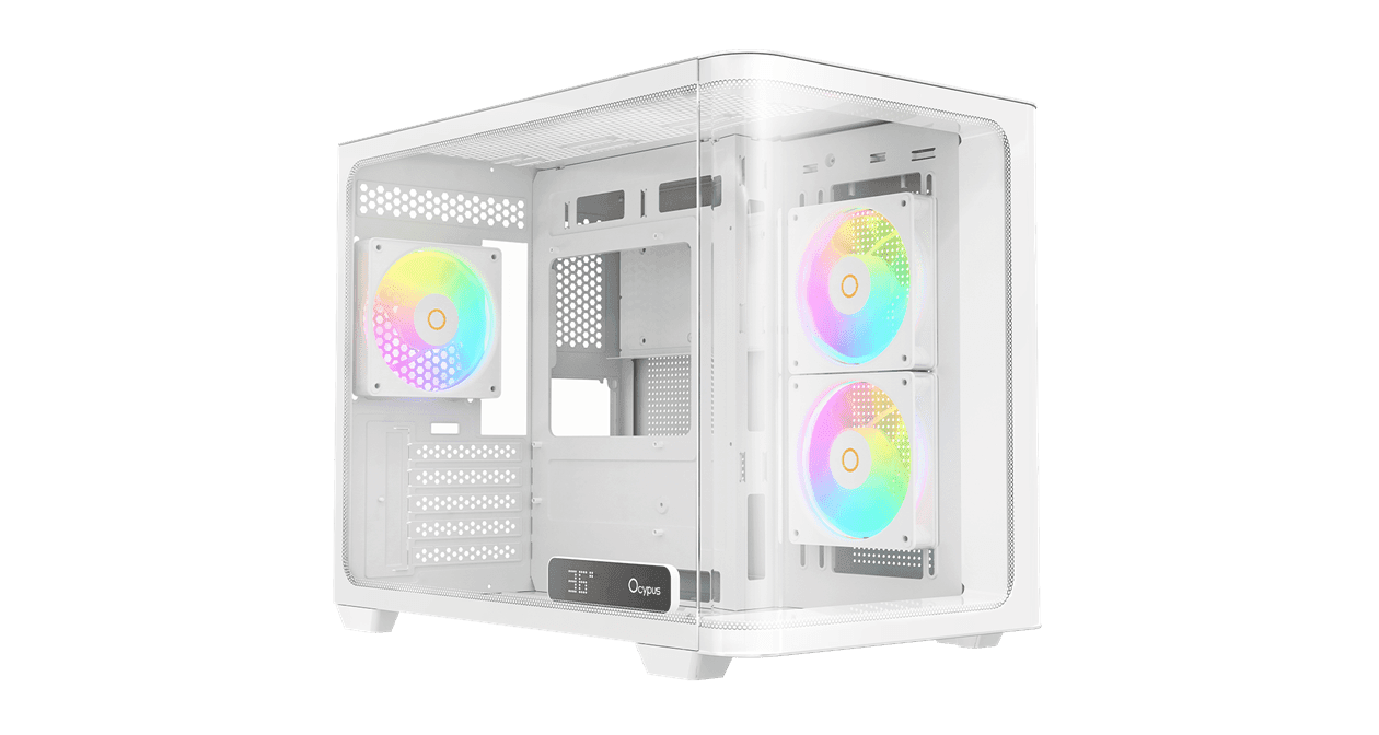 Корпус Ocypus Iota C50 WH Curve ARGB Digital mATX/ITX 2xUSB Type-C Белый Iota-C50-WHD300CD-GL