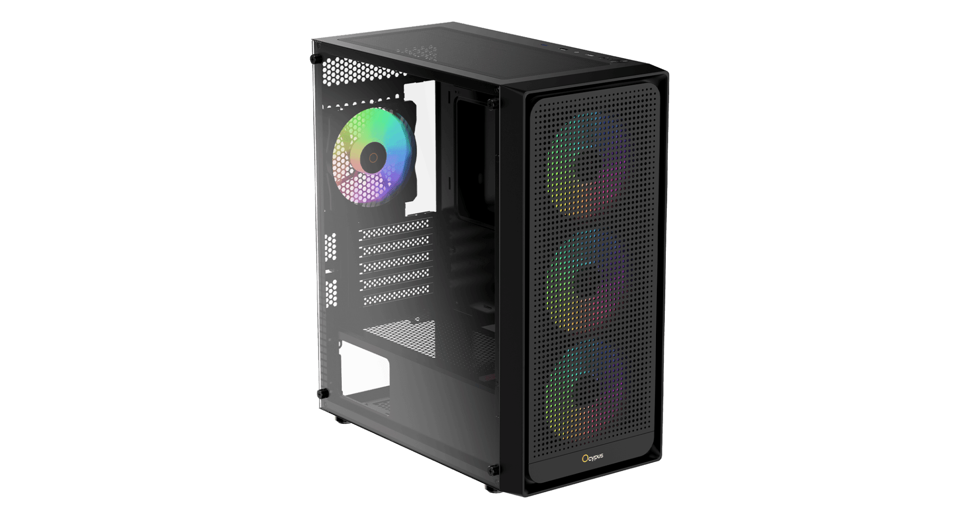 Корпус Ocypus Gamma C50 BK ARGB mATX/ITX 3xUSB Черный Gamma-C50-BKG400XX-GL
