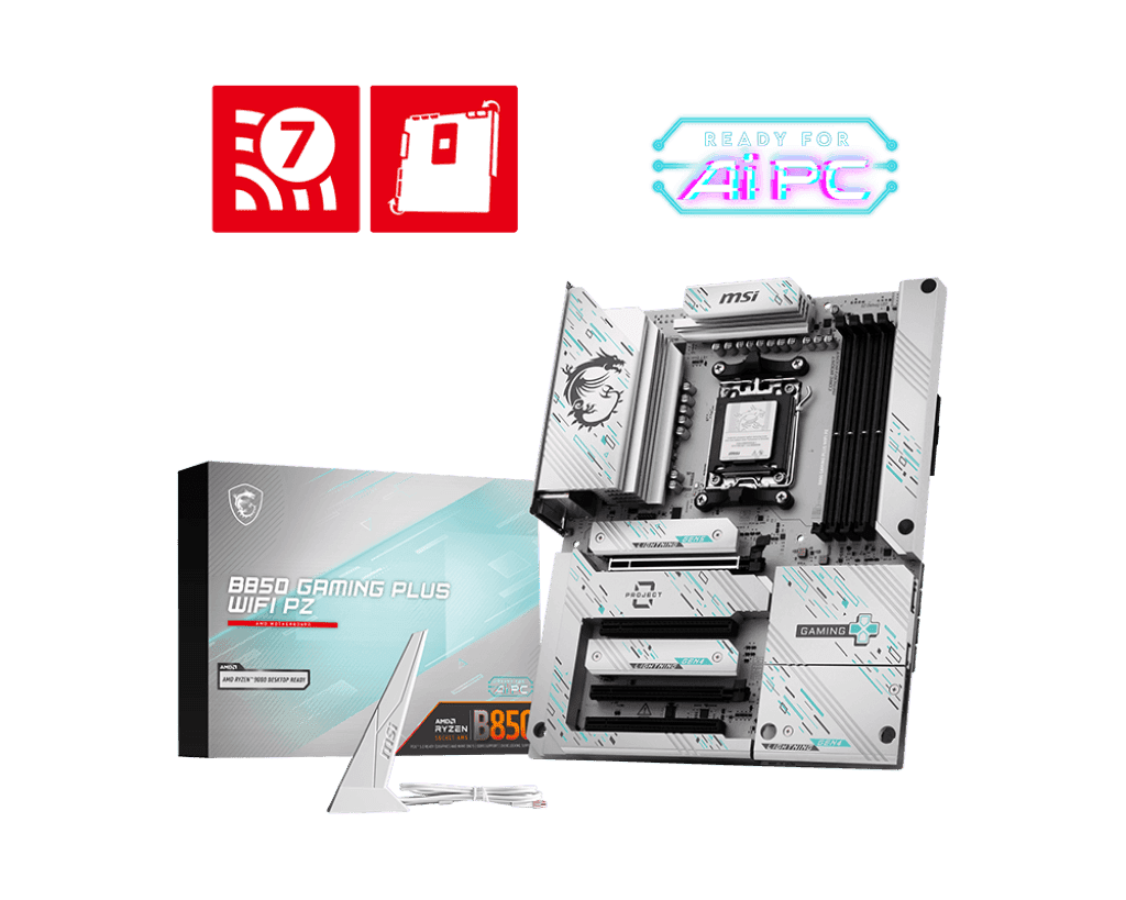 Материнская плата MSI B850 GAMING PLUS WIFI PZ AM5 4xDDR5 4xSATA3 RAID 3xM.2 DP 2xType-C ATX