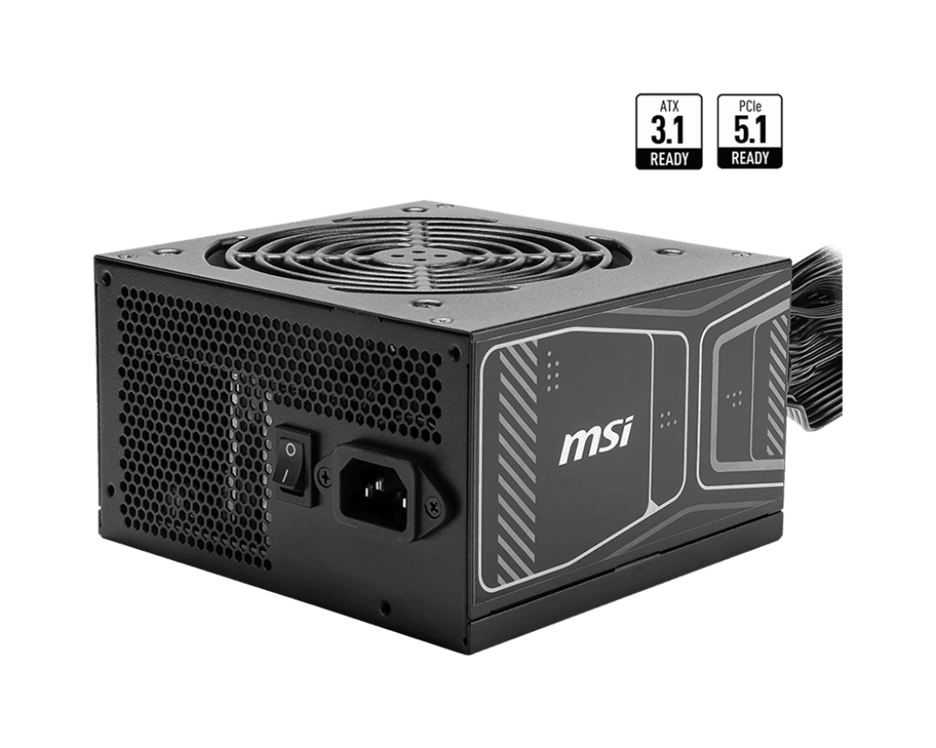 Блок питания MSI  750W, MAG A750GN PCIE5, Non Modular, ATX, 80+ GOLD, КПД >90%, Fan 120mm, Черный
