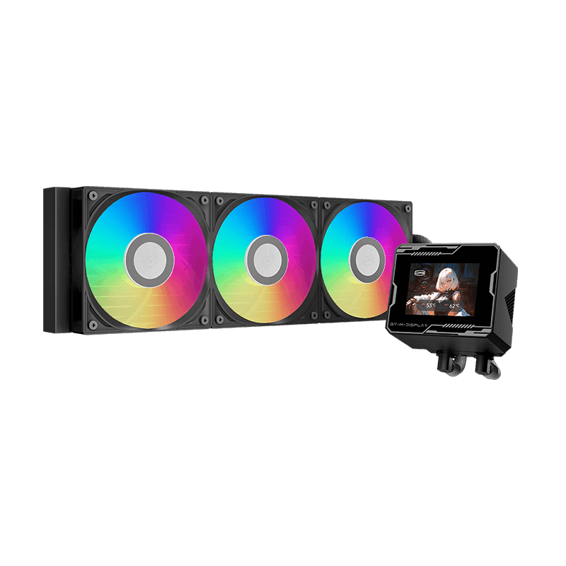 Водяное охлаждение для CPU PCCooler GT360M ARGB Display BK 115X/1200/1700/1851/AM4/AM5 Черный