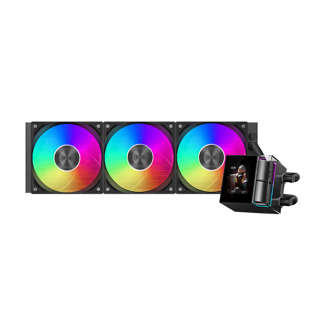 Водяное охлаждение для CPU PCCooler DS360 ARGB Display BK TDP 310W 115X/1200/1700/1851/AM4/AM5 Черн