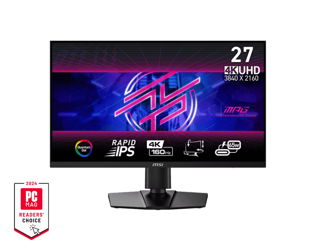 Монитор 27" MSI MPG 274URF QD Rapid IPS 3840x2160 160Hz 0.5ms 400cd/m 10млн:1 2xHDMI 1xDP USB-С