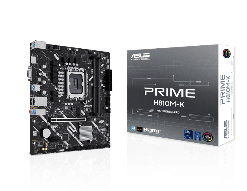 Материнская плата ASUS PRIME H810M-K, LGA1851 H810 2xDDR5 4xSATA 1xM.2 1xPCIe 4.0 HDMI D-Sub mATX