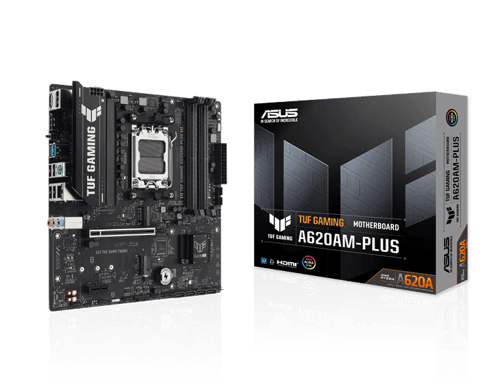 Материнская плата ASUS TUF GAMING A620AM-PLUS AM5 A620A 4xDDR5 4xSATA3 RAID 2xM.2 1xHDMI 2xDP mATX