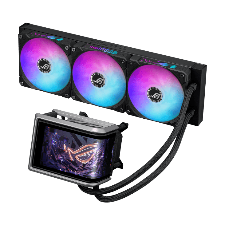 Водяное охлаждение CPU Asus ROG RYUO IV 360 ARGB, 3x120mm Liquid CPU Cooler, AMOLED-display, Black