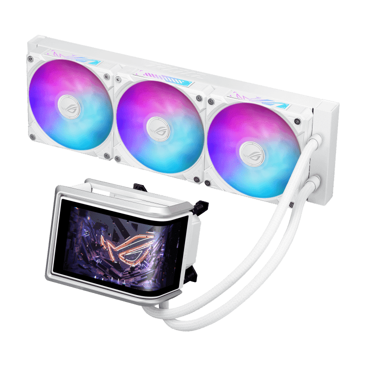 Водяное охлаждение CPU Asus ROG RYUO IV 360 ARGB WHT, 3x120mm, AMOLED-display, White