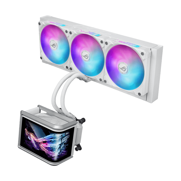 Водяное охлаждение CPU Asus ROG RYUO IV SLC 360 ARGB WHT, 3x120mm, AMOLED-display, Black