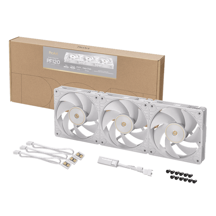 Вентилятор для корпуса ASUS PROART PF120 FAN PWM WHITE 3IN1 120x120x28 PF120-1/WT/3 IN 1//