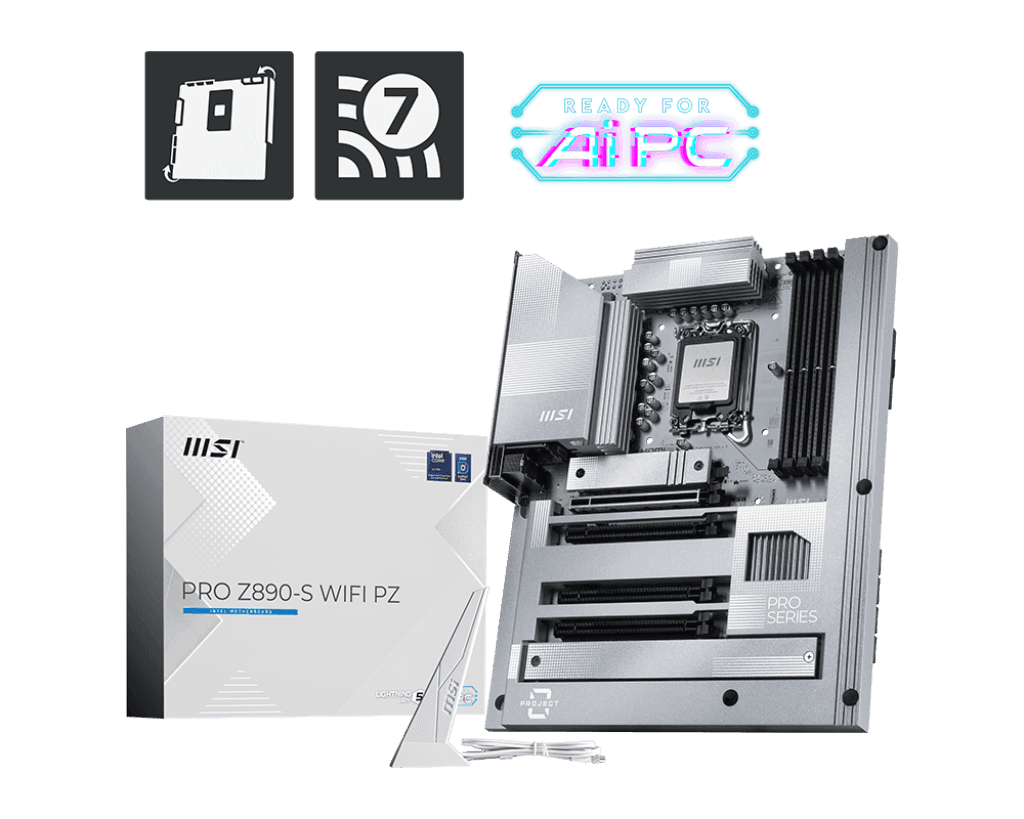 Материнская плата MSI PRO Z890-S WIFI PZ LGA1851 4xDDR5 4xSATA3 RAID 3xM.2 HDMI DP 2xType-C ATX