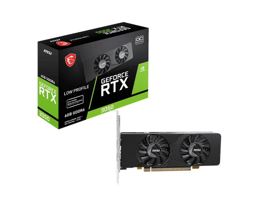 Видеокарта MSI GeForce RTX 3050 LP E 6G OC, 6G GDDR6 96-bit 2xHDMI DP