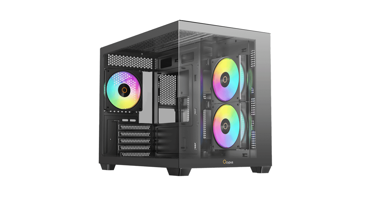 Корпус Ocypus Gamma C54 BK ARGB mATX/ITX 3xUSB Черный Gamma-C54-BKD300XX-GL