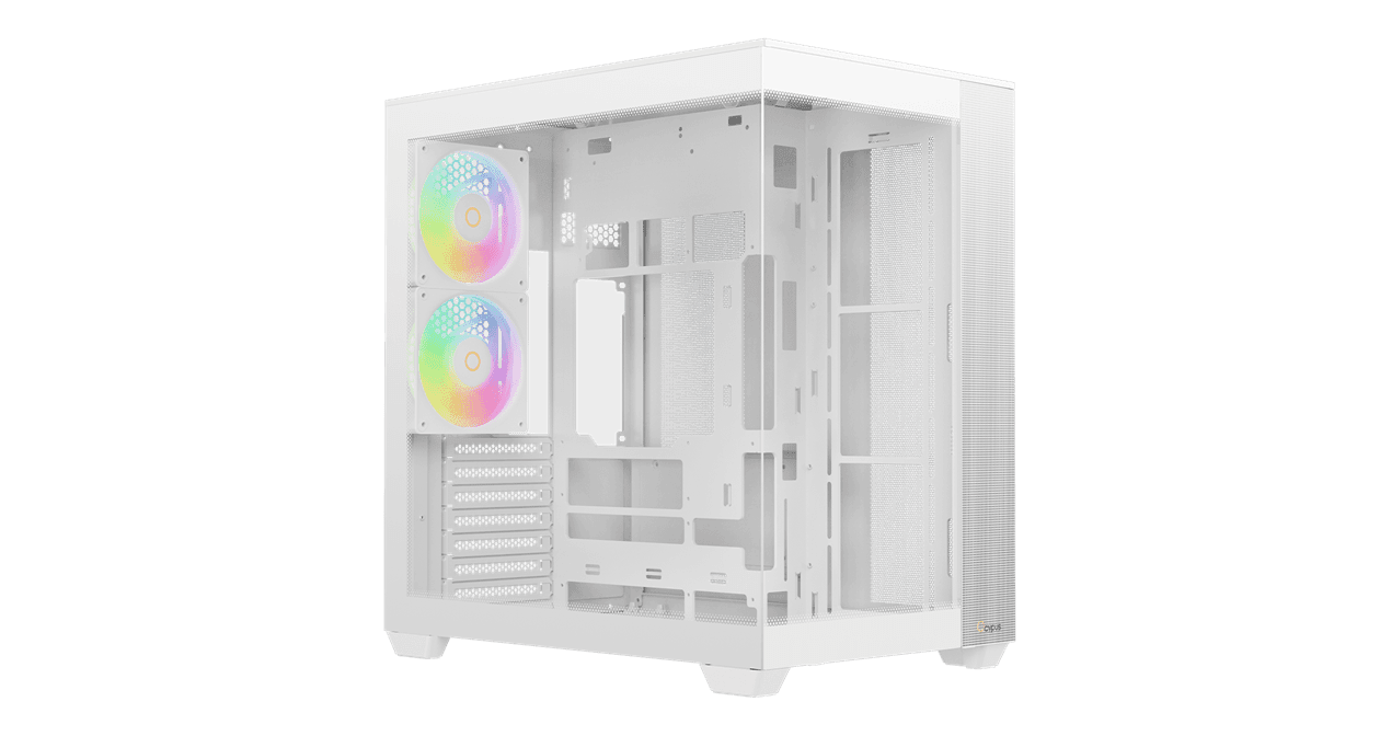 Корпус Ocypus Delta C74 WH ARGB ATX/MATX/ITX, USB3.0x2, Type C, Белый, Delta-C74-WHD200XX-GL