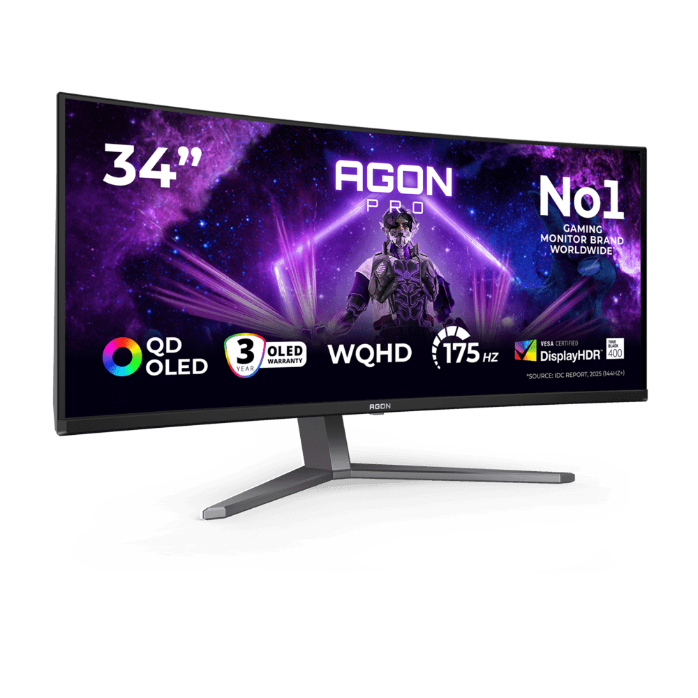 Монитор Игровой 34" AOC AG346UCD QD-OLED 3440x1440 175Hz 0.03ms 1000cd/m2 1,5M:1 2xHDMI 1xDP 2x8W
