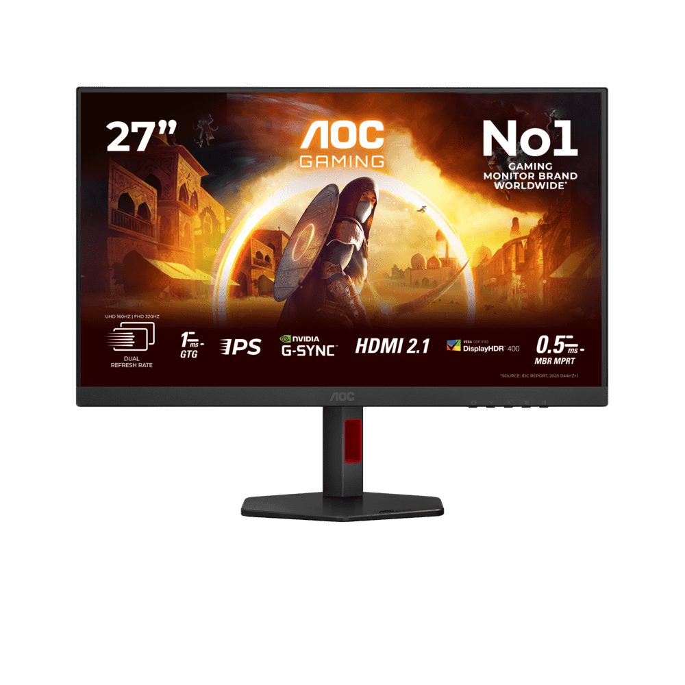 Монитор Игровой 27" AOC U27G4R IPS 3840x2160 160/320Hz 0,5/0,3ms 400cd/m2 1000:1 2xHDMI 1xDP Черный