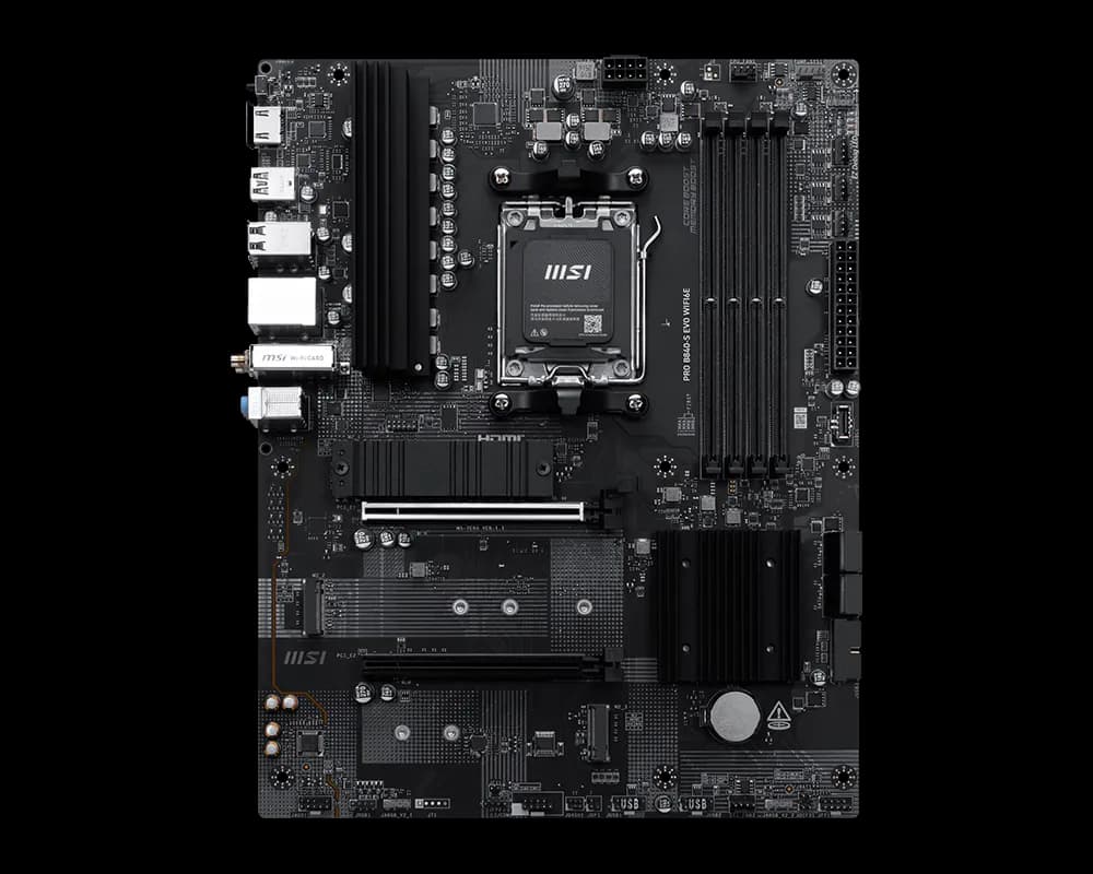 Материнская плата MSI PRO B840-S EVO WIFI6E AM5 B840 4xDDR5 4xSATA6G RAID 3xM.2 1xHDMI 1xType-C ATX