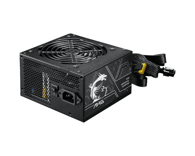 Блок питания MSI  750W, MAG A750BN PCIE5 II, Non Modular, ATX, 80+ BRONZE, >85%, Fan 120mm, Черный