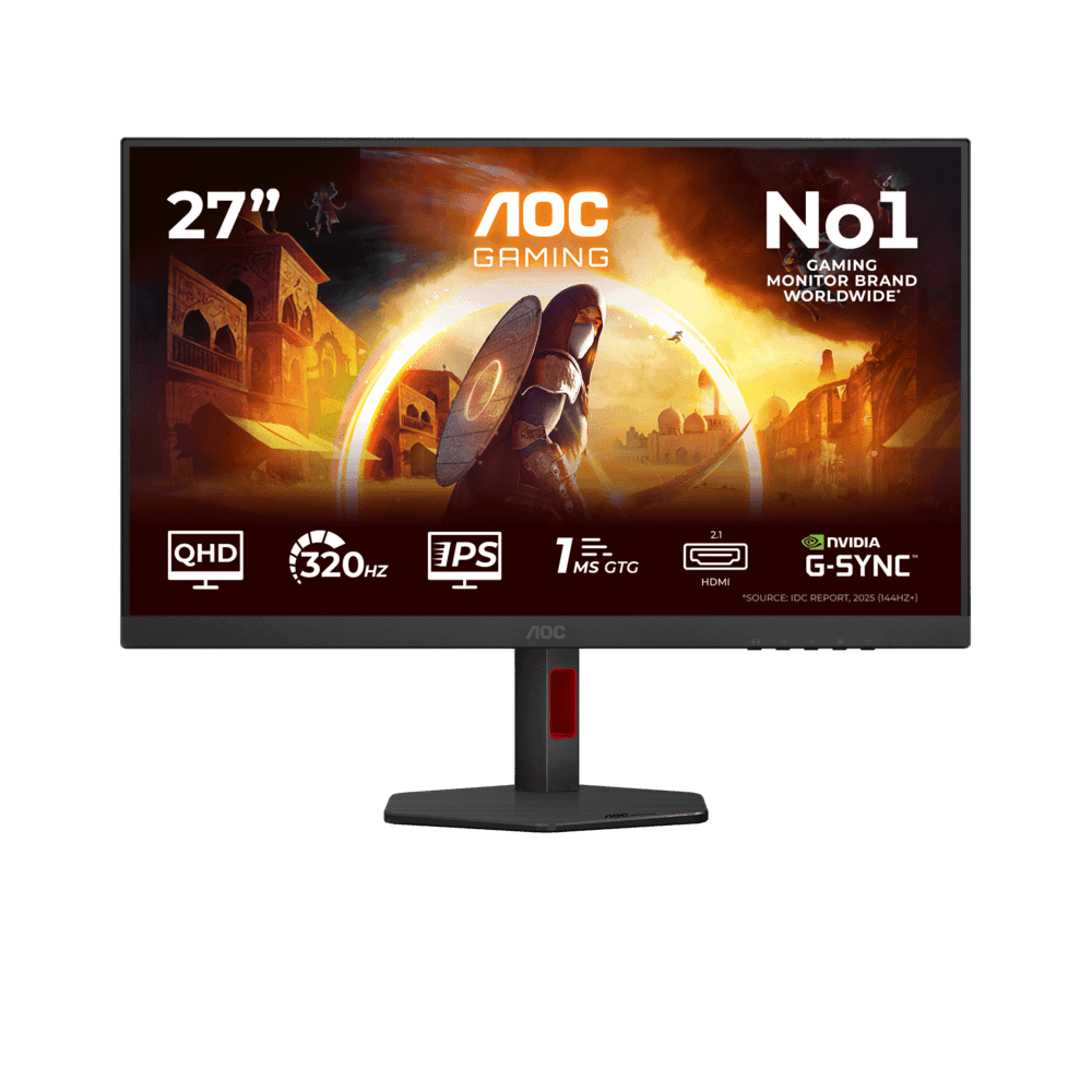 Монитор Игровой 27" AOC Q27G4SRU/01 IPS 2560x1440 320Hz 1ms 450cd/m 1000:1 2xHDMI 1xDP 2Wx2 Black