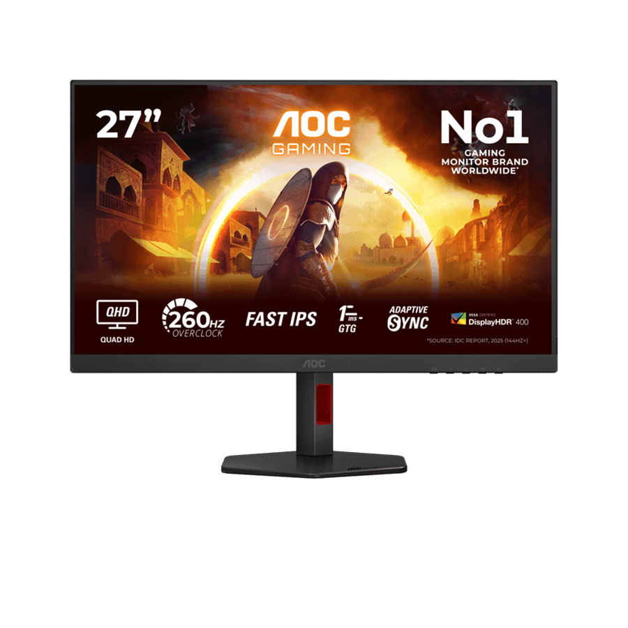 Монитор Игровой 27" AOC 27G4ZR/01 IPS 1920x1080 260Hz 1ms 300cd/m2 1000:1 2xHDMI DP HAS 2x2W Черный