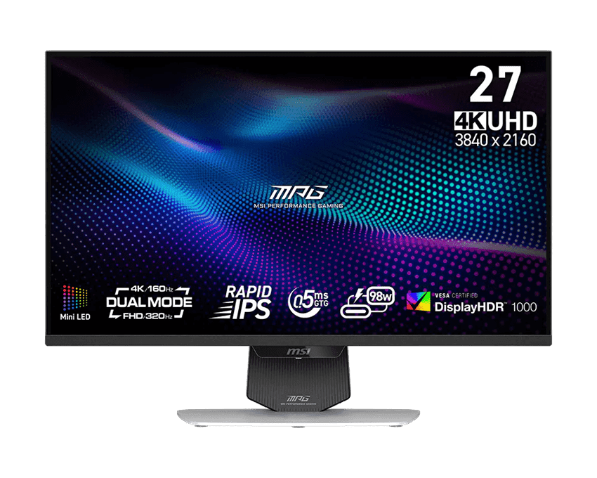 Монитор 27" MSI MPG 274URDFW E16M Rapid IPS 3840x2160 320/160Hz 0.5ms 1000cd/m2 1000:1 2xHDMI 1xDP