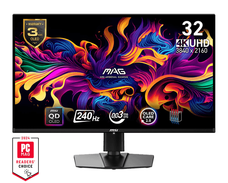 Монитор 31.5" MSI MAG 321UPX QD-OLED 3840x2160 240Hz 0.03ms 250cd/m2 1.5M:1 2xHDMI 1xDP 1xType-C HAS