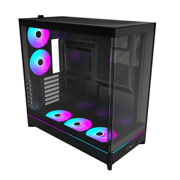 Корпус Montech HS02 PRO (B) ATX/Micro-ATX/Mini-ITX (Back-Connected MB) 2xUSB 1xType-C 1xAudio Черный