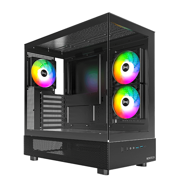 Корпус Montech XR (B) ATX/Micro-ATX/Mini-ITX 2xUSB3.0 1xType-C 1xAudio 1xMic Черный