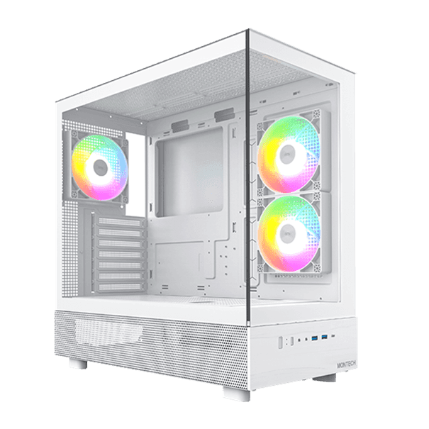 Корпус Montech XR (W) ATX/Micro-ATX/Mini-ITX 2xUSB3.0 1xType-C 1xAudio 1xMic Белый
