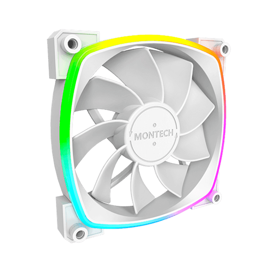 Вентилятор для корпуса Montech RX120 PWM (W) 1x(120x120x25mm)/800-1600RPM/59CFM/27dBA/Reverse Белый