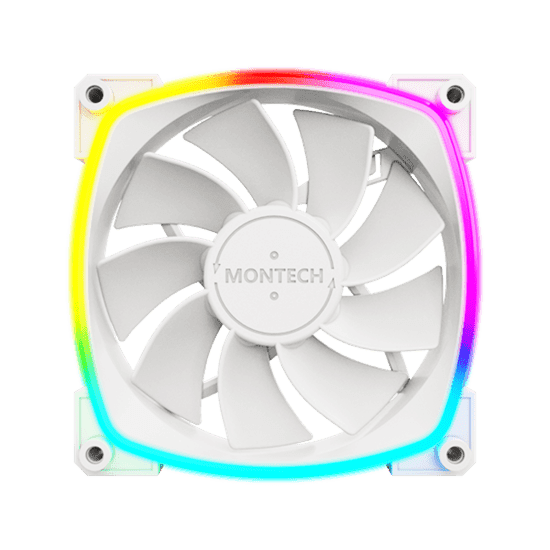 Вентилятор для корпуса Montech RX120 3 in 1 Pack (W) 3x(120x120x25mm)/800-1600RPM/59CFM/Rever Белый