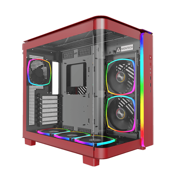 Корпус Montech KING 95 PRO (Red) ATX/Micro-ATX/Mini-ITX 2xUSB3.0 1xType-C 1xAudio 1xMic Красный