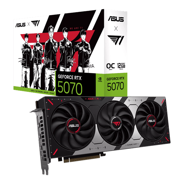 Видеокарта ASUS GeForce RTX 5070 12Gb T1 GAMING OC Edition GDDR7 192bit 3xDP T1-RTX5070-O12G-GAMING