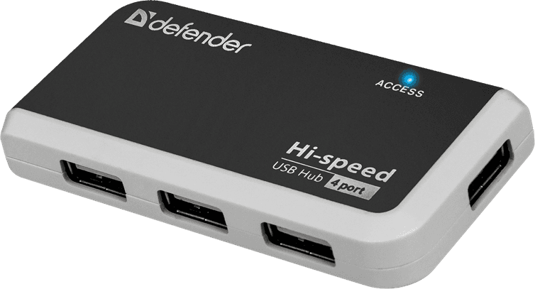 4-портовый мини-разветвитель USB 2.0 Defender Quadro Infix