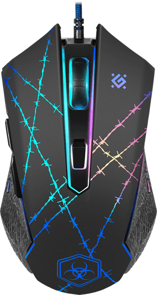 Мышь проводная игровая оптическая Defender Forced GM-020L (черный),USB, 6 кн. + колесо, коврик