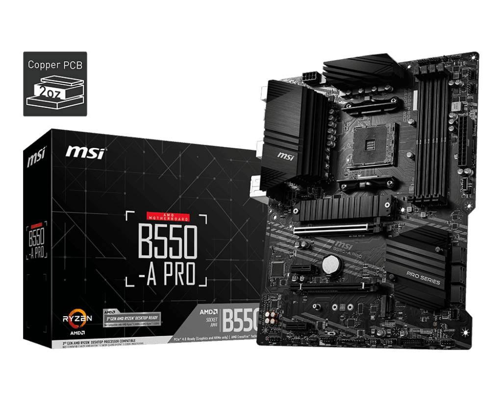 Материнская плата MSI B550-A PRO AM4 4xDDR4 6xSATA3 2xM.2 HDMI DP ATX