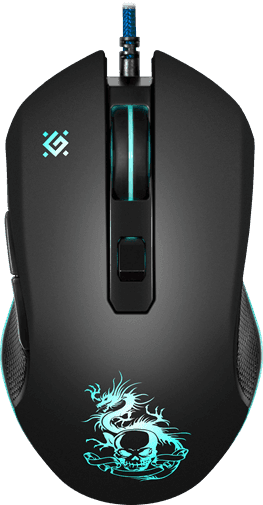 Мышь проводная игровая оптическая Defender Sky Dragon GM-090L (черный),USB, 6 кн. + колесо, коврик