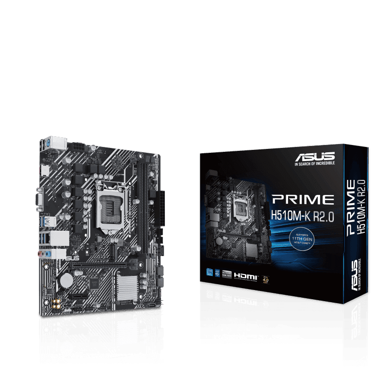 Материнская плата ASUS PRIME H510M-K R2.0 LGA1200 2xDDR4 4xSATA3 1xM.2 D-Sub HDMI mATX