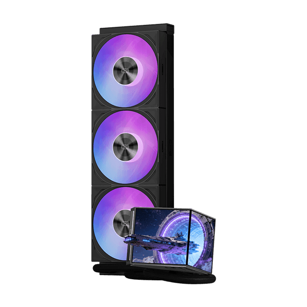 Водяное охлаждение для CPU PCCooler DX360 ARGB Display BK TDP 320W 1200/1700/1851/AM4/AM5 Черный