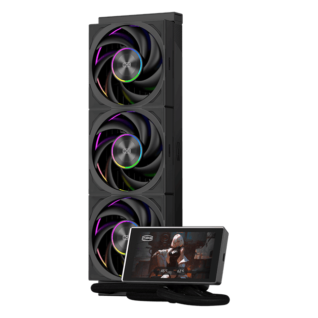 Водяное охлаждение для CPU PCCooler DT360 Max ARGB Display BK TDP 350W 1200/1700/1851/AM4/AM5 Черный