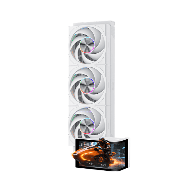 Водяное охлаждение для CPU PCCooler DV360 ARGB Display WH TDP 300W 115X/1200/1700/1851/AM4/AM5 Белый