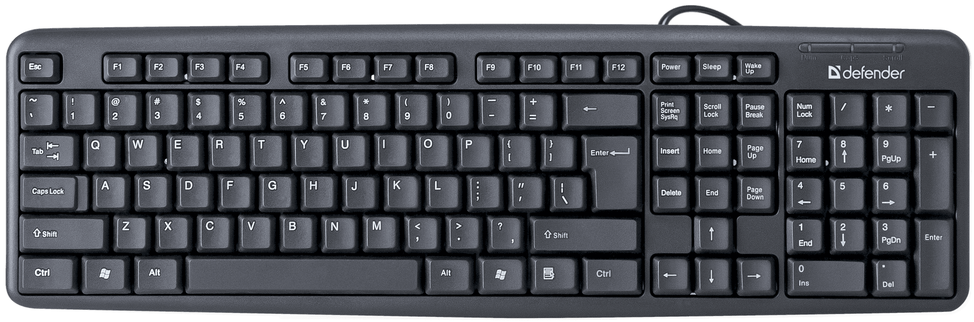 Клавиатура Defender Element HB-520 B (Черный), USB, ENG/RUS/KAZ,стандарт
