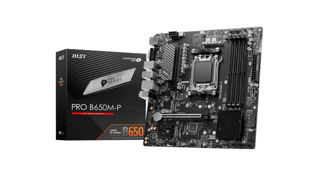 Материнская плата MSI PRO B650M-P AM5 4xDDR5 4xSATA3 RAID 2xM.2 HDMI DP mATX