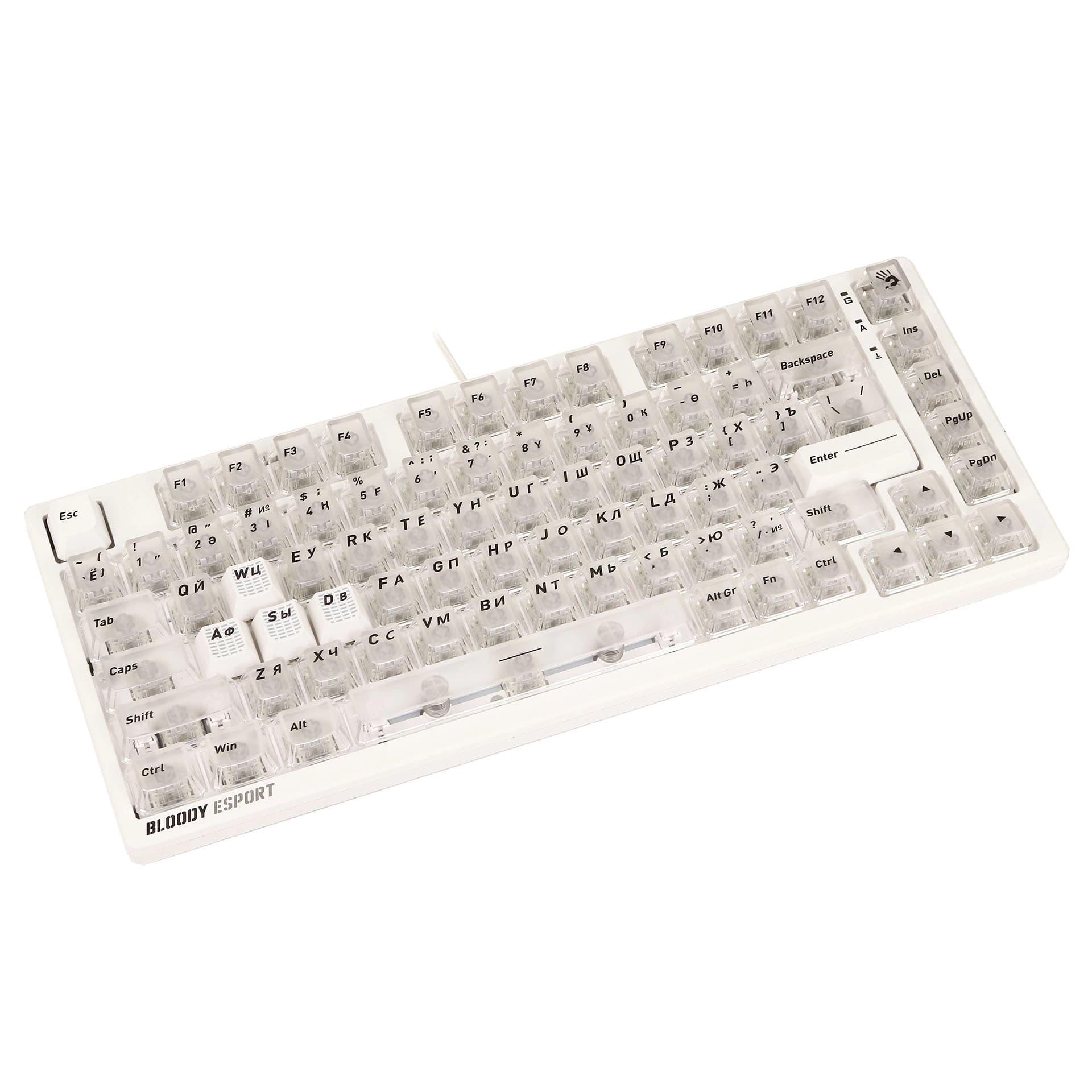 Клавиатура A4Tech Bloody MS76, MS Magnetic Switch, Crystal White, USB