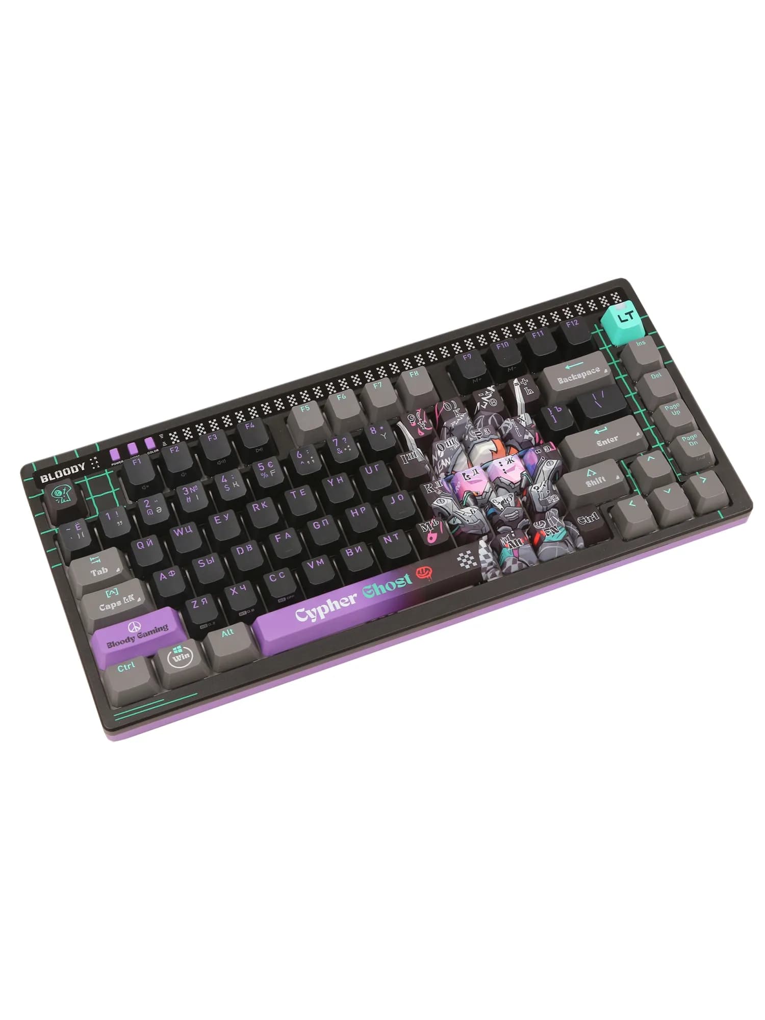 Клавиатура A4Tech AT75 Cypher Ghost SAVAGE, Alpha Optical Switch, Purple Gray, USB
