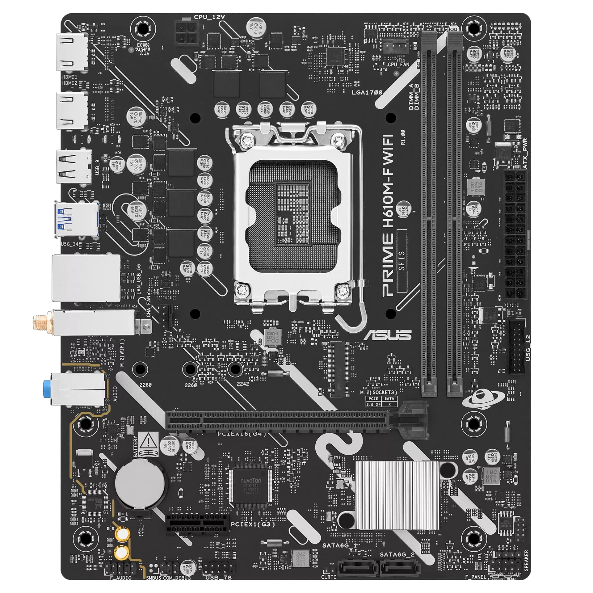 Материнская плата ASUS Prime H610M-F WiFi, LGA1700