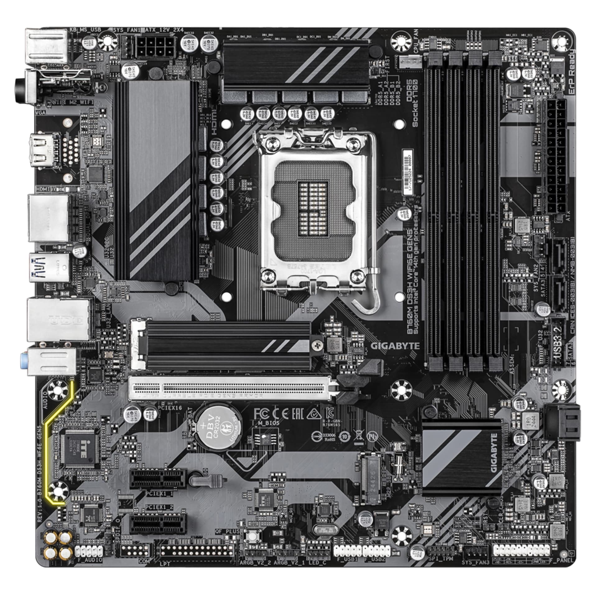 Материнская плата Gigabyte B760M DS3H WiFi6E Gen5, LGA1700