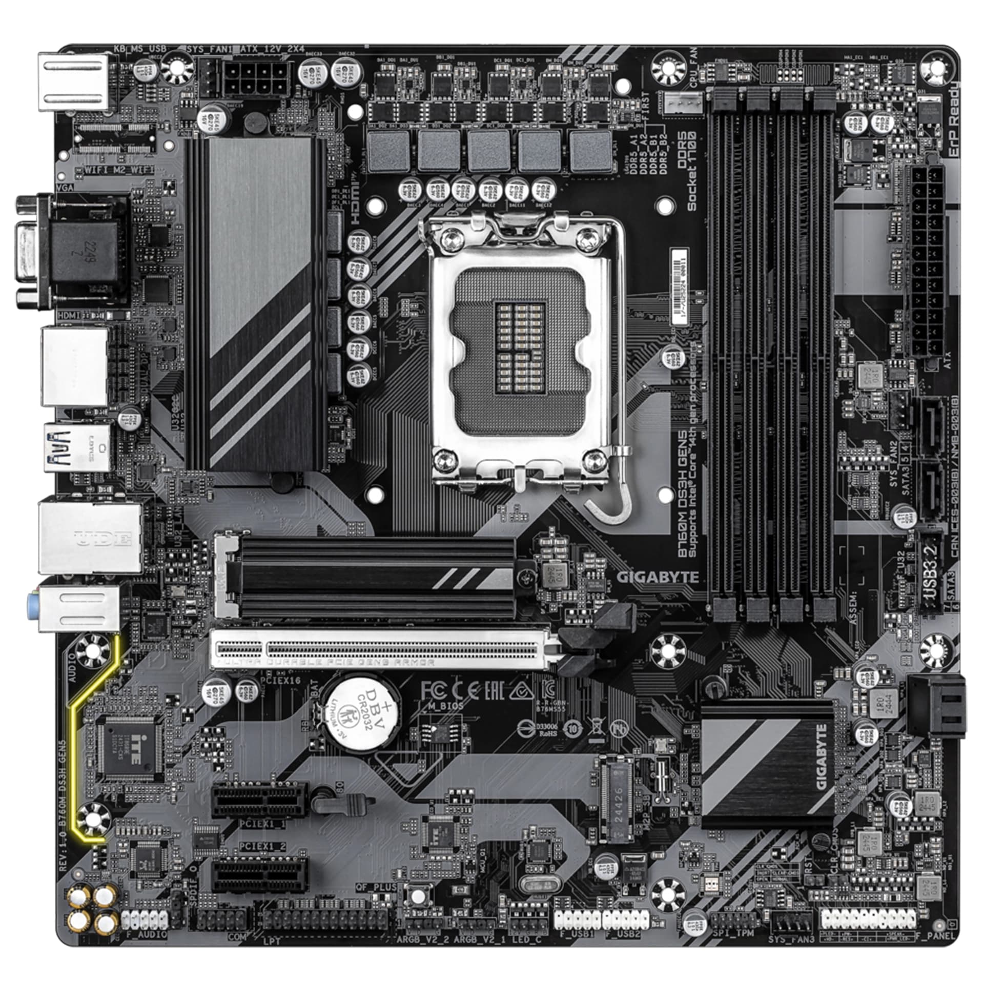 Материнская плата Gigabyte B760M DS3H Gen5, LGA1700