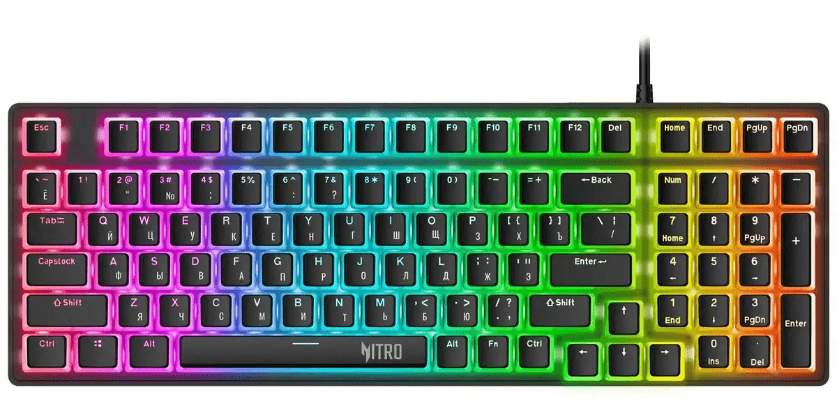 Клавиатура Acer Nitro OKW303 механическая черный/серый USB Multimedia for gamer LED (ZL.KBDCC.01D)