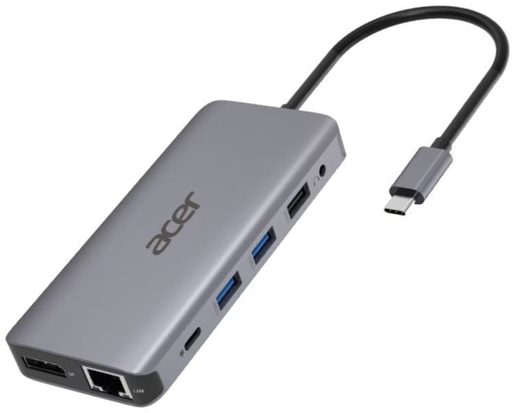 Док-станция  Acer 12in1 Type C dongle: 2 x USB3.2, 2 x USB2.0, 1x SD/TF, 2 x HDM