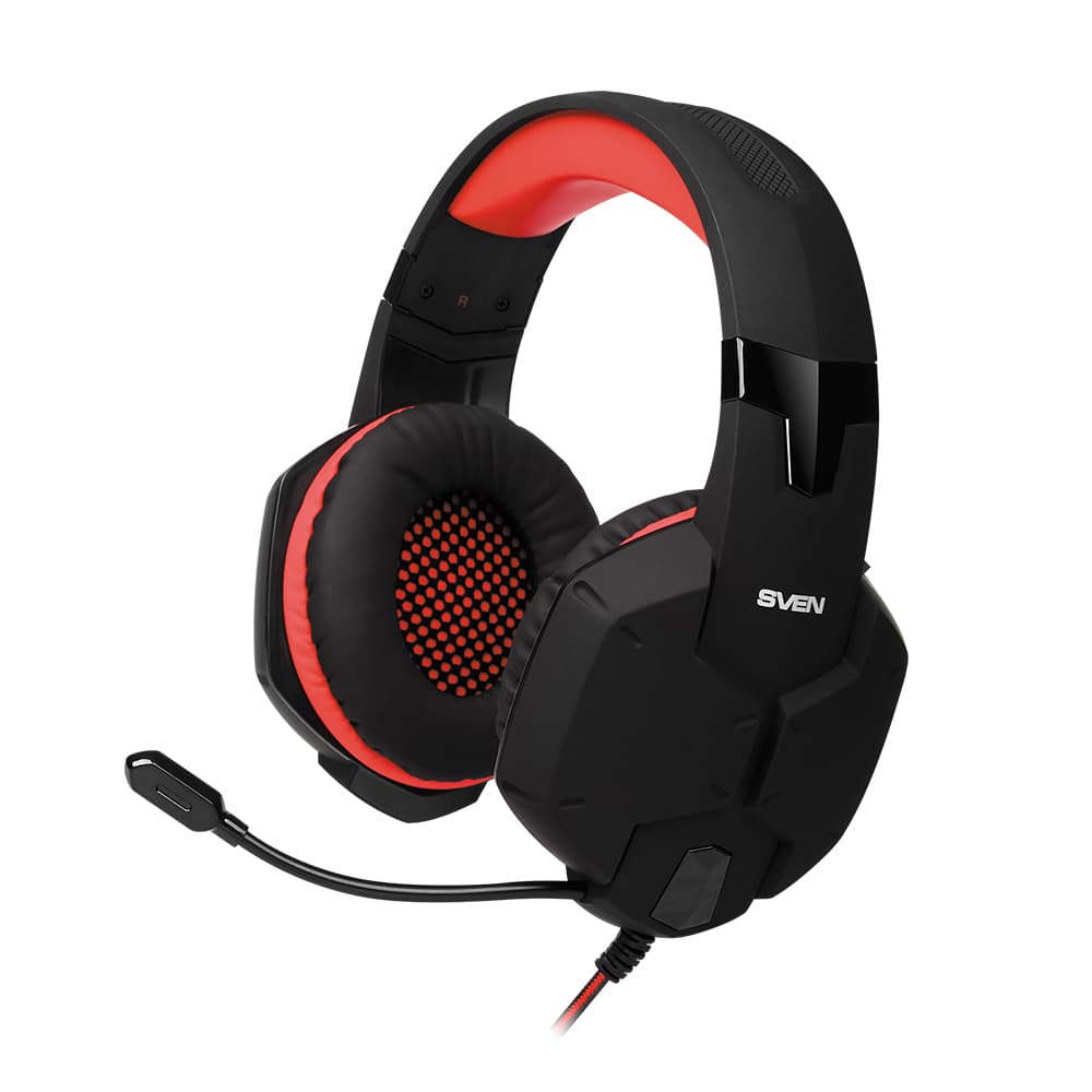 SVEN AP-G988MV Игровые стереонаушники с микрофоном черный-красный